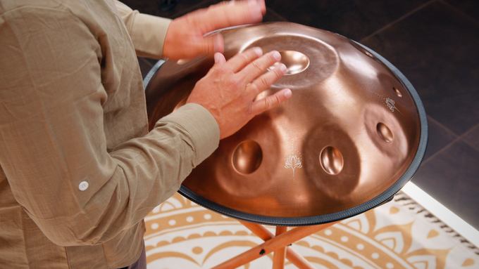 Sensory Handpan, Stainless Steel, E La Sirena, 10 Notes, 432 Hz, Vintage copper, Engraved design video